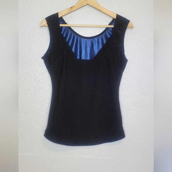 💚5/$25 Sweat Shaper Athletic Tank Black Workout Slimming Size Large XL - Picture 8 of 10